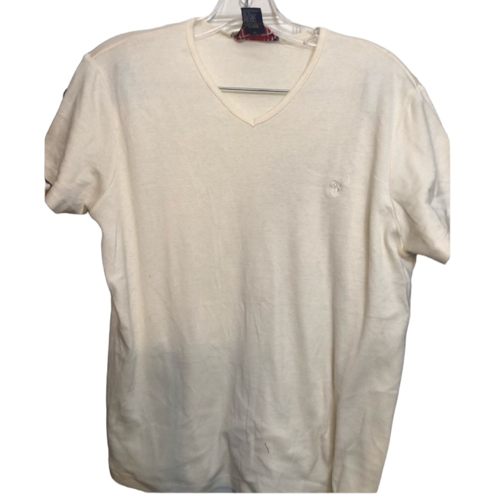 Ralph Lauren Polo Sport size large ivory pale ivory V-neck tee